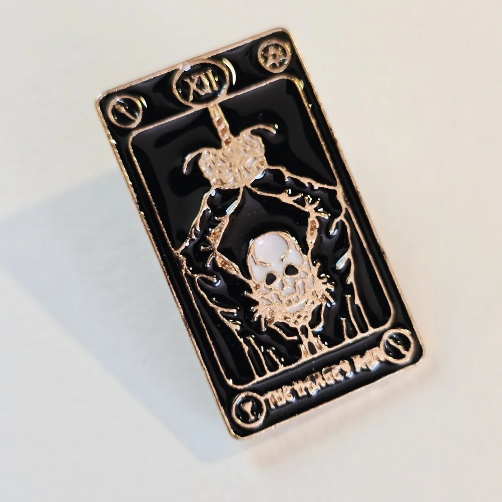 The Hanged Man Black and Gold Tarot Card Pin